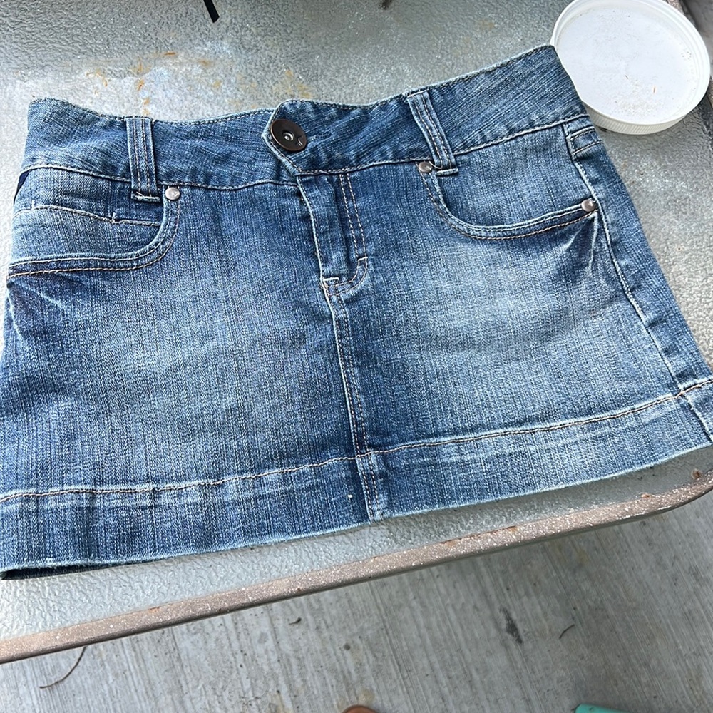 Mini denim skirt